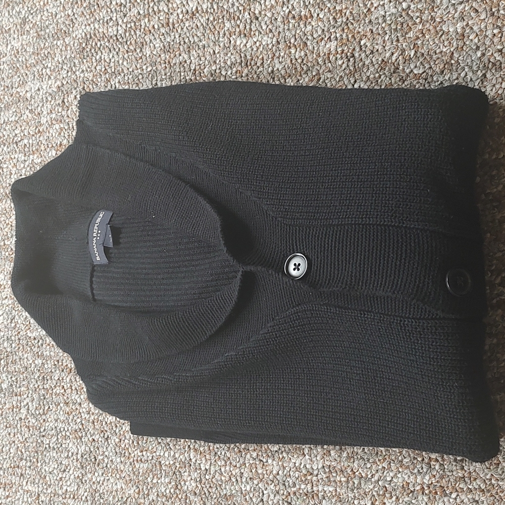 Banana Republic Men's S Black Cardigan Sweater